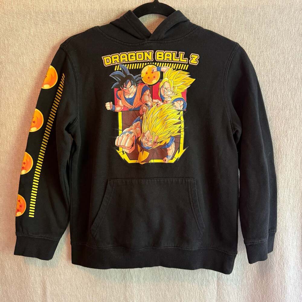 Dragon Ball Z Goku Super Saiyan Black Anime Graphic Pullover Hoodie Youth L
